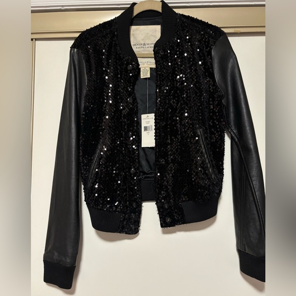 Ralph Lauren Jackets & Blazers - Ralph Lauren Black Sequin Bomber Jacket